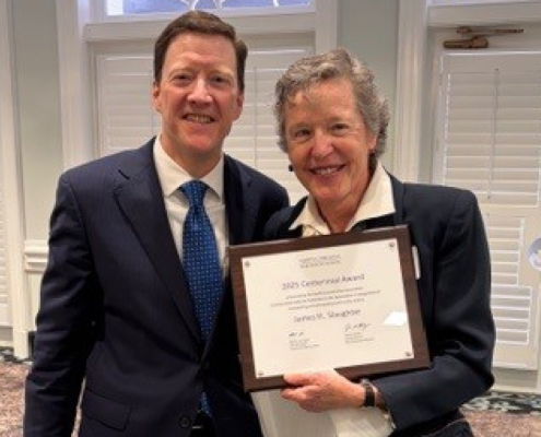 Eloise Hassell presents to Jim Slaughter